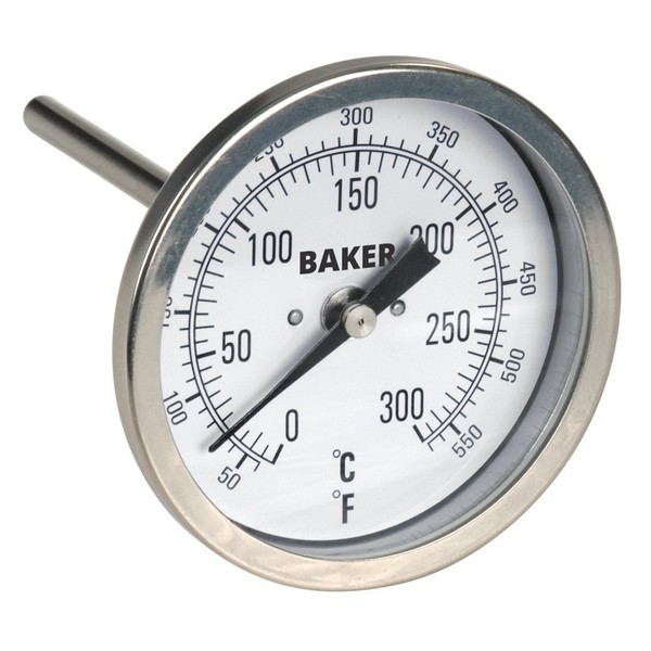 Baker Instruments T3004-550 Bimetal Thermometer, 50 to 550 deg F (0 to 300 deg C) T3004-550